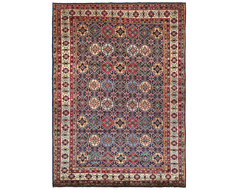 7x10 Yousafi Multicolor Afghan Hand Knotted Wool Area Rug